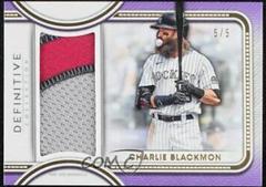 Charlie Blackmon [Purple] #DJR-CBL Baseball Cards 2022 Topps Definitive Jumbo Relic Collection Prices