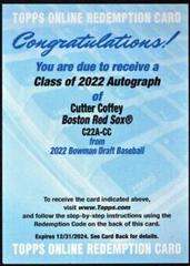 Cutter Coffey #C22A-CC Baseball Cards 2022 Bowman Draft Class of Autographs Prices