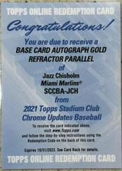 Jazz Chisholm [Gold Refractor] #SCCBA-JCH Baseball Cards 2021 Stadium Club Chrome Autographs Prices