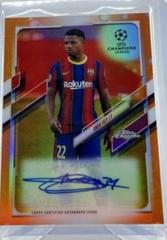 Ansu Fati [Orange Bubbles Refractor] Soccer Cards 2020 Topps Chrome UEFA Champions League Autographs Prices