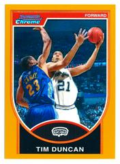 Tim Duncan [Gold Refractor] Basketball Cards 2007 Bowman Chrome Prices