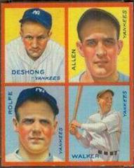 Allen, DeShong, Rolfe, Walker #9E Baseball Cards 1935 Goudey 4 in 1 Prices
