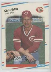 Chris Sabo Signed Cincinnati Reds 1988 Fleer Update Rookie
