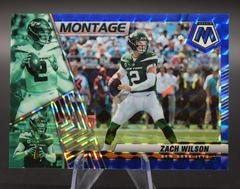 Zach Wilson [Blue] #M-13 Football Cards 2022 Panini Mosaic Montage Prices