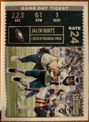 Jalen Hurts #GDT-JHU Football Cards 2022 Panini Contenders Game Day Ticket Prices