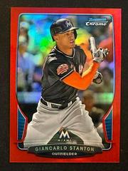 Giancarlo Stanton [Red Refractor] #18 Baseball Cards 2013 Bowman Chrome Prices