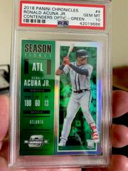 Ronald Acuna Jr [Green] #4 Baseball Cards 2018 Panini Chronicles Contenders Optic Prices