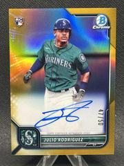 Julio Rodriguez [Gold Refractor] #CRA-JR Baseball Cards 2022 Bowman Chrome Rookie Autographs Prices