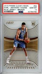 Karl Anthony Towns [Blue Jersey Bronze] #82 Basketball Cards 2015 Panini Clear Vision Prices