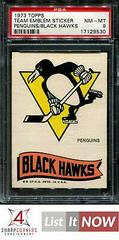 Penguins, Black Hawks Hockey Cards 1973 Topps Team Emblem Stickers Prices