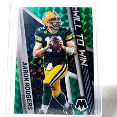 Aaron Rodgers [Green] #WW-1 Football Cards 2022 Panini Mosaic Will to Win Prices
