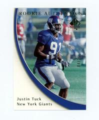 Justin Tuck [Gold] Football Cards 2005 SP Authentic Prices
