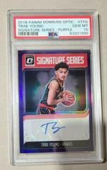 Trae Young [Purple] #TYG Basketball Cards 2018 Panini Donruss Optic Signature Series Prices