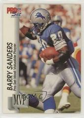 Barry Sanders Football Cards 1992 Pro Set Gold MVP's Prices