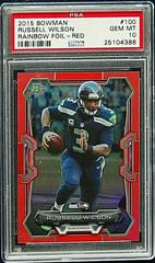 Russell Wilson [Rainbow Foil Red] #100 Football Cards 2015 Bowman Prices