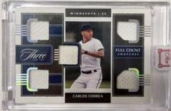 Carlos Correa [Silver] Baseball Cards 2022 Panini Three and Two Full Count Swatches Prices