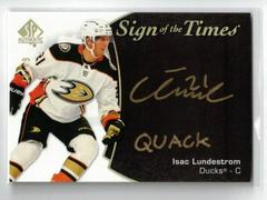 Isac Lundestrom [Black Gold Ink] Hockey Cards 2021 SP Authentic Sign of the Times Autographs Prices
