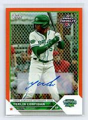 Yerlin Confidan [Autograph Orange] #PD-142 Baseball Cards 2023 Topps Pro Debut Prices