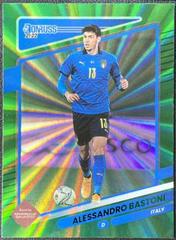 Alessandro Bastoni [Green Laser] Soccer Cards 2021 Panini Donruss Road to Qatar Prices
