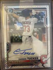 Carson Tucker Baseball Cards 2021 Bowman Chrome Mega Box Mojo Autographs Prices