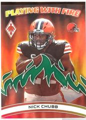 Nick Chubb [Green] #PWF-6 Football Cards 2023 Panini Phoenix Playing with Fire Prices
