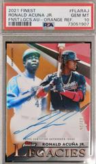 Ronald Acuna Jr. [Orange Refractor] Baseball Cards 2021 Topps Finest Legacies Autographs Prices