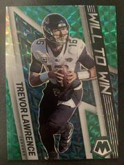 Trevor Lawrence [Green] Football Cards 2022 Panini Mosaic Will to Win Prices