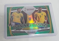 Dani Alves, Thiago Silva [Green] Soccer Cards 2022 Panini Prizm World Cup Connections Prices