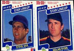 Nolan Ryan, Steve Sax [Perforated Panel] Baseball Cards 1987 M & M's Prices
