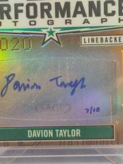 Davion Taylor [Gold] #PKA-DT Football Cards 2020 Sage Hit Peak Performance Autograph Prices