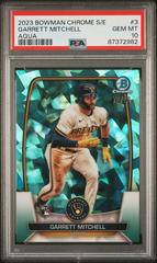 Garrett Mitchell [Aqua] #3 Baseball Cards 2023 Bowman Chrome Sapphire Prices