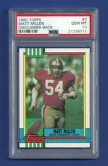 Matt Millen [Disclaimer Back] Football Cards 1990 Topps Prices