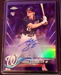 Andrew Stevenson [Purple Refractor] Baseball Cards 2018 Topps Chrome Rookie Autograph Prices