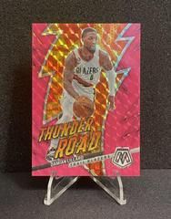 Damian Lillard [Pink Fluorescent] #18 Basketball Cards 2022 Panini Mosaic Thunder Road Prices