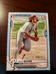 Alec Bohm [Sky Blue] #2 Baseball Cards 2021 Bowman Prices