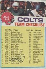 Baltimore Colts Football Cards 1973 Topps Team Checklists Prices