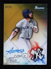 Austin Wells [Gold Refractor] Baseball Cards 2021 Bowman Sterling Prospect Autographs Prices