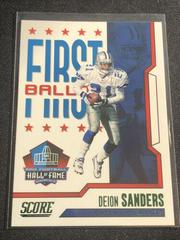 Deion Sanders [Green] #4 Football Cards 2023 Panini Score First Ballot Prices