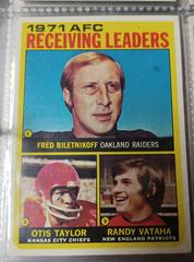 AFC Receiving Ldrs. [Biletnikoff, Taylor, Vataha] Football Cards 1972 Topps Prices