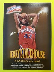 Jerry Stackhouse #27 of 50 Basketball Cards 1997 Fleer Million Dollar Moments Prices