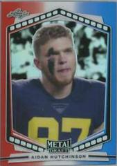 Aidan Hutchinson [Prismatic Red White Blue] Football Cards 2022 Leaf Portrait Metal Draft Prices