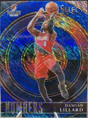 Damian Lillard [Blue] #4 Basketball Cards 2020 Panini Select Numbers Prices