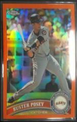 Buster Posey [Orange Refractor] #1 Baseball Cards 2011 Topps Chrome Prices