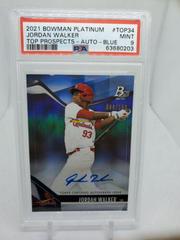 Jordan Walker [Blue Autograph] Baseball Cards 2021 Bowman Platinum Top Prospects Prices