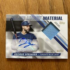 George Springer #MLMA-GS Baseball Cards 2024 Topps Major League Material Autograph Prices