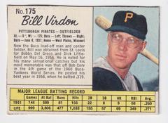 Bill Virdon [Hand Cut] #175 Baseball Cards 1962 Jell O Prices