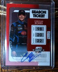 Christian Eckes [Autograph] #3 Racing Cards 2022 Panini Chronicles Nascar Contenders Optic Prices