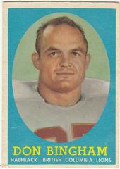 Don Bingham #13 Football Cards 1958 Topps CFL Prices