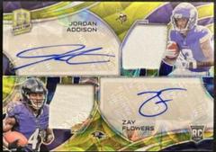 Jordan Addison / Zay Flowers [Green Neon] #8 Football Cards 2023 Panini Spectra Dual Patch Autograph Hyper Prices