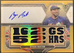 Byron Buxton [Gold] #TTAR-BB4 Baseball Cards 2022 Topps Triple Threads Autograph Relic Prices